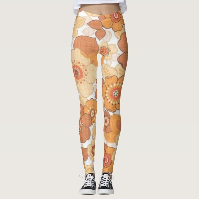 Colorful flowers pattern leggings (Front)