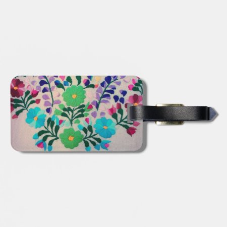Colorful Flowers Pattern Luggage Tag