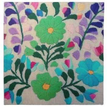 Colorful Flowers Pattern Napkin by LeFlange at Zazzle