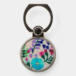 Colorful Flowers Pattern Phone Ring Stand