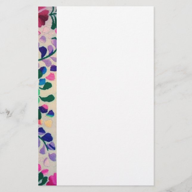 Colorful Flowers Pattern Stationery (Front)