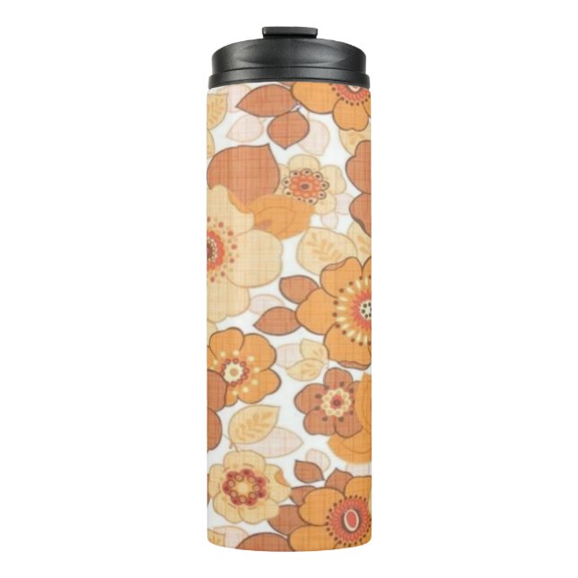Colorful flowers pattern thermal tumbler (Front)