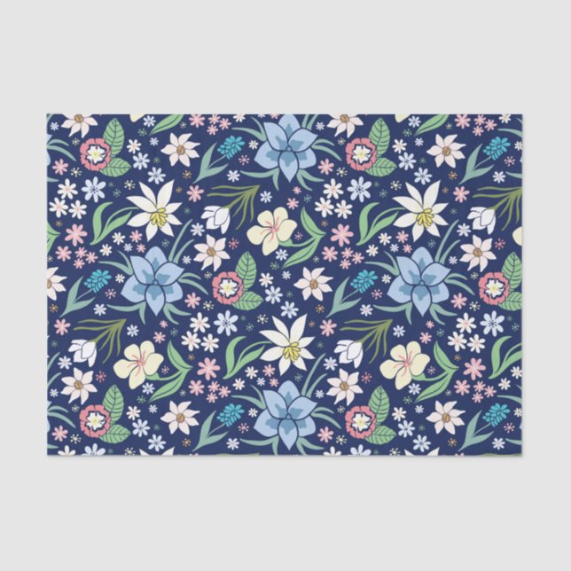 Colorful flowers pattern tissue paper (Front)