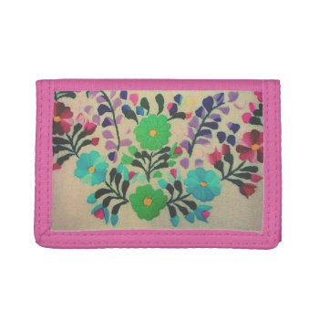 Colorful Flowers Pattern Trifold Wallet by LeFlange at Zazzle