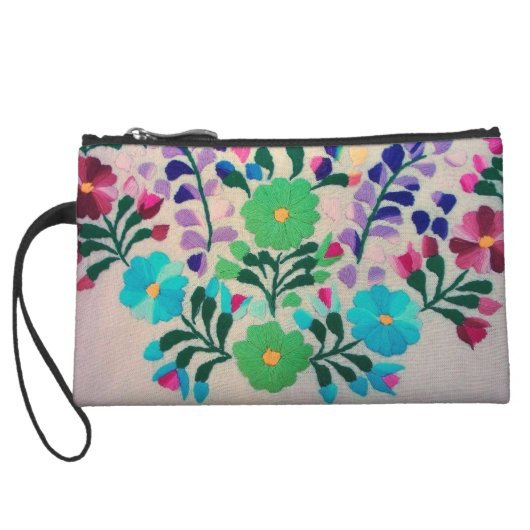 Colorful Flowers Pattern Wristlet (Back)