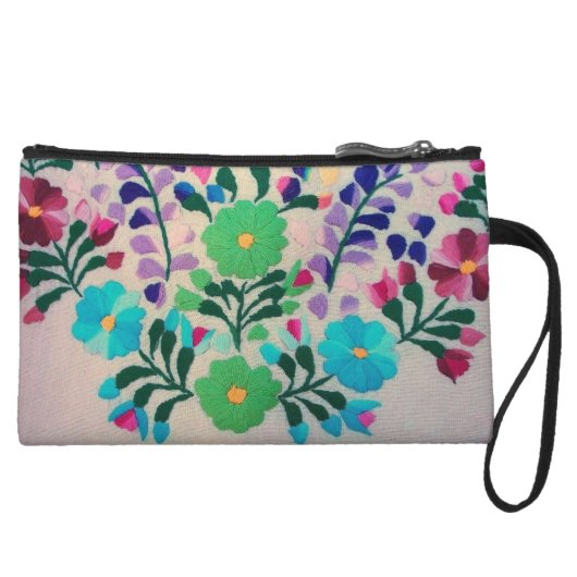 Colorful Flowers Pattern Wristlet (Front)