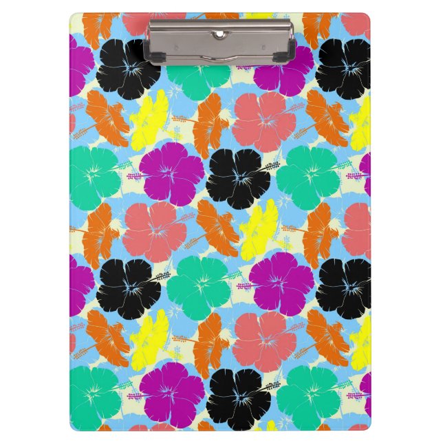 Colorful flowers patterns design clipboard (Front)