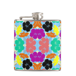 Colorful flowers patterns design flask