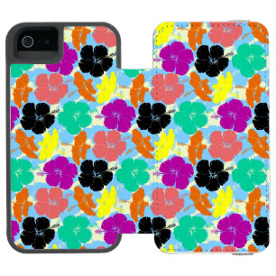 Colorful flowers patterns design iPhone SE/5/5s wallet case