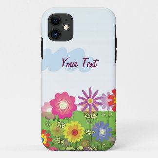 Colorful Flowers - Personalize iPhone 11 Case