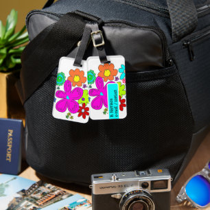 Colorful Flowers Personalized Luggage Tags