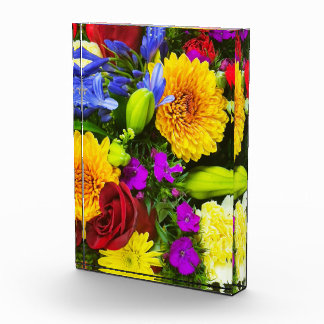 Colorful flowers photo block
