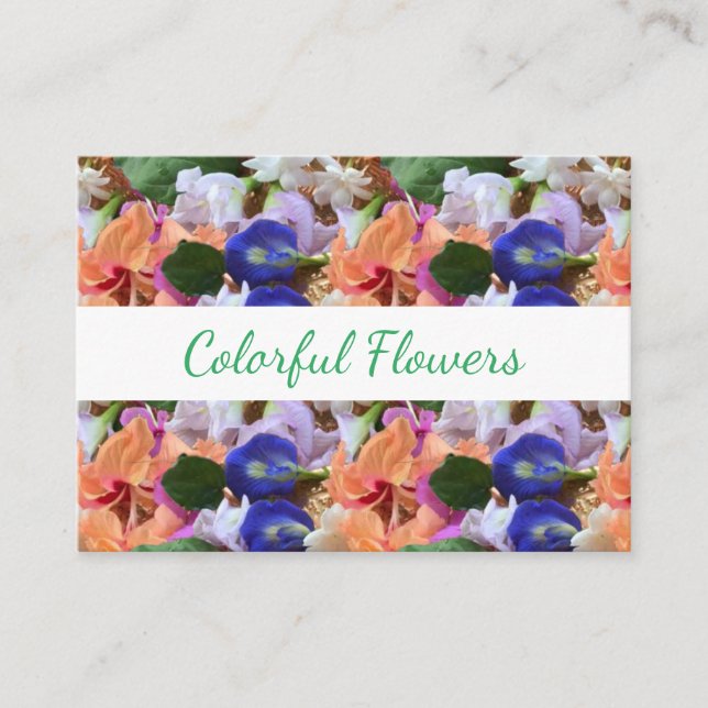 Colorful Flowers Photo    Business Card (Front)