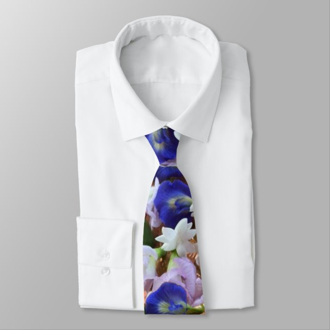 Colorful Flowers Photo     Neck Tie (Tied)