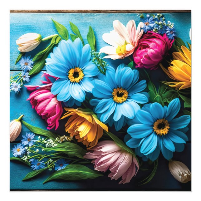 Colorful Flowers Photo Print (Front)