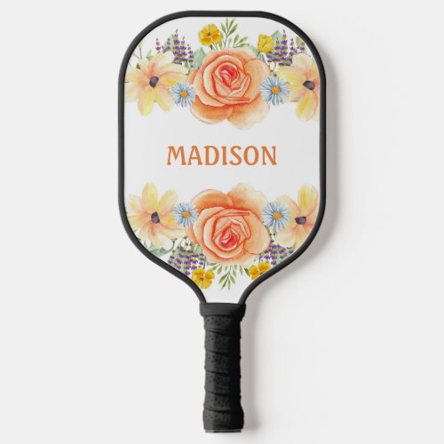 Colorful Flowers  Pickleball Paddle