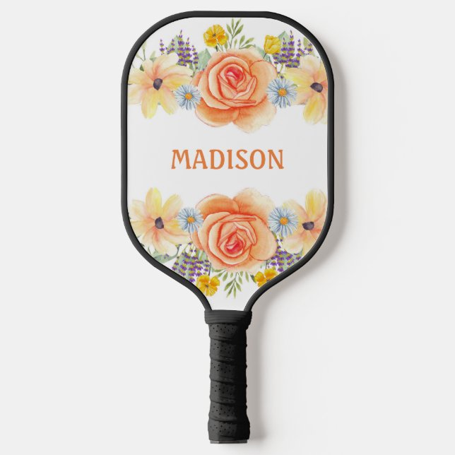 Colorful Flowers  Pickleball Paddle (Front)