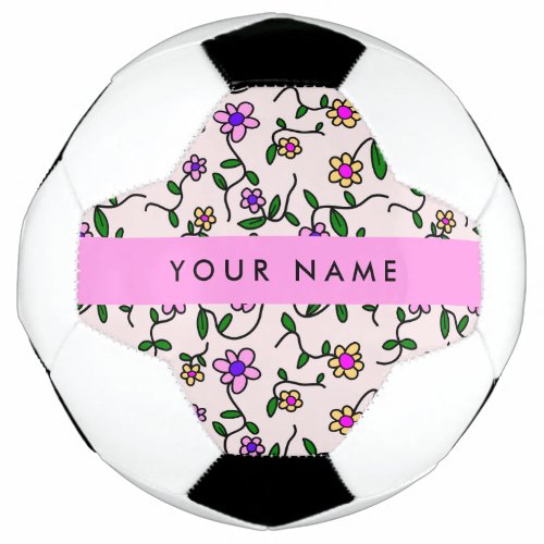 Colorful Flowers Pink Background Pink Soccer Ball