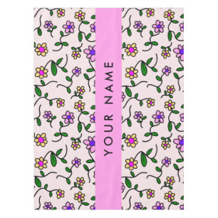 Colorful Flowers, Pink Background, Pink Tablecloth