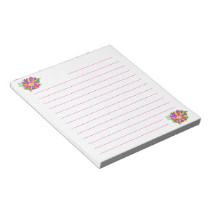 Colorful Flowers Pink Lined Notepads