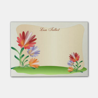 Colorful Flowers Post It Notes