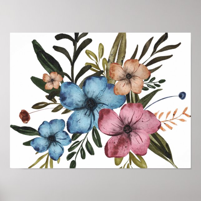 Colorful Flowers Poster (Front)