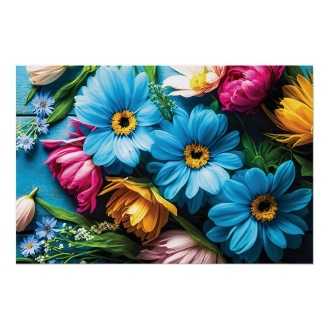 Colorful Flowers Poster (Front)
