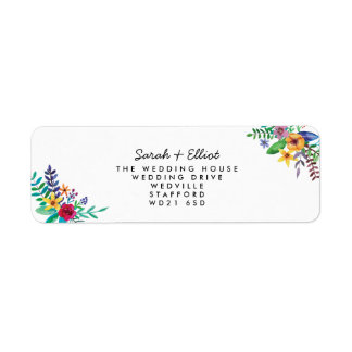 Colorful Flowers Return Address Label