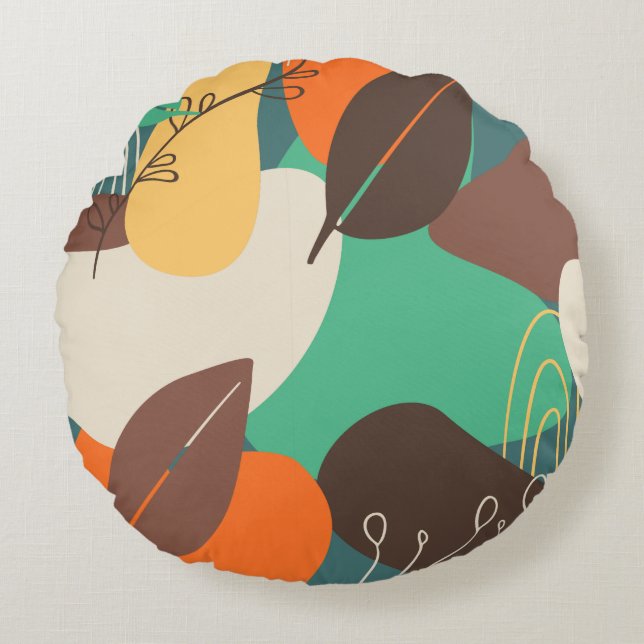 Colorful Flowers   Round Pillow (Front)
