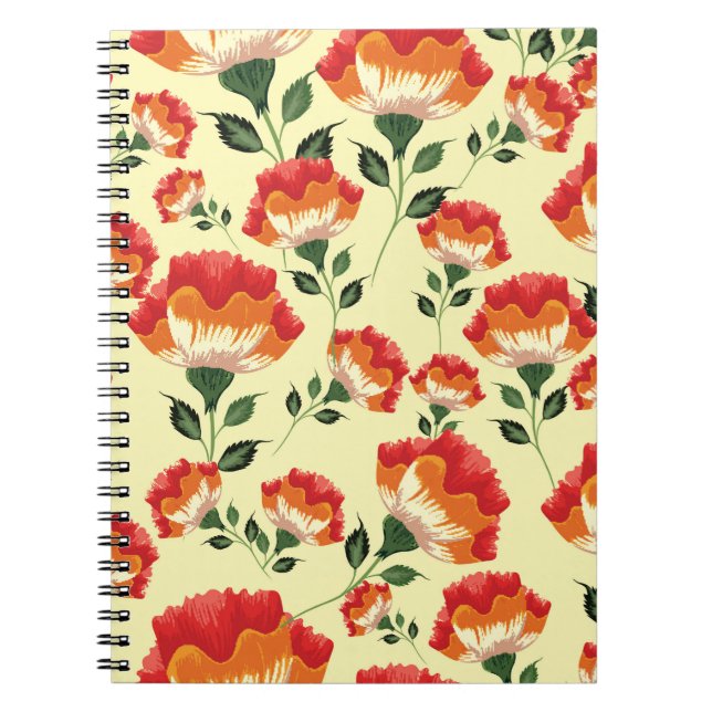 Colorful flowers seamless pattern notebook (Front)