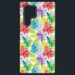 Colorful flowers seamless pattern samsung galaxy s22 ultra case<br><div class="desc">Simple modern,  and elegant image of a metallic gold background. Shiny silver stripe accent.</div>