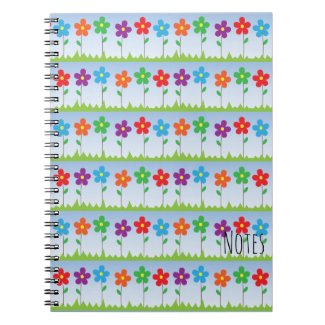 colorful flowers notebook