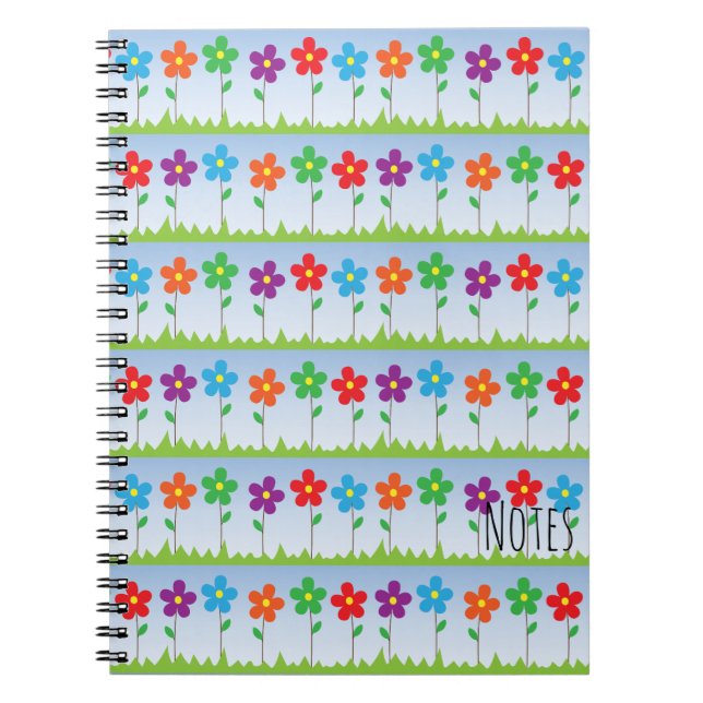 Colorful Flowers Spiral Notebook (Front)