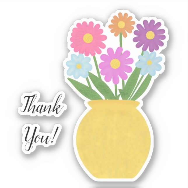 Colorful flowers sticker (Front)
