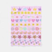 Colorful Flowers Sun & Hearts Pattern, Pink Floral