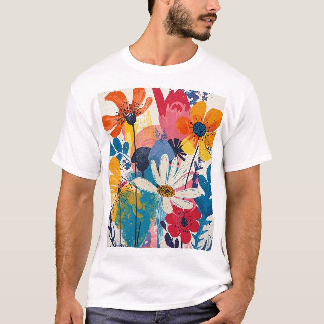 Colorful flowers T-Shirt (Front)