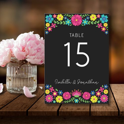 Colorful Flowers TABLE NUMBER