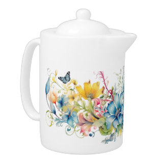 Colorful Flowers Teapot