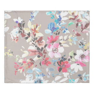 Colorful flowers, the leaves and flowers art desig duvet cover