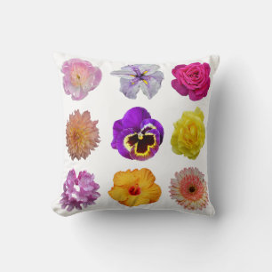 Colorful flowers throw pillow