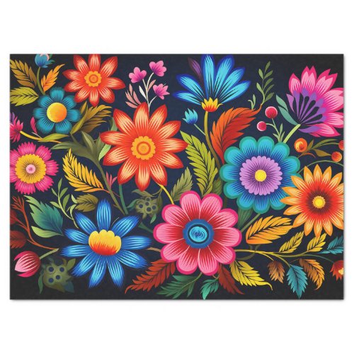 Colorful Flowers Tissue Paper