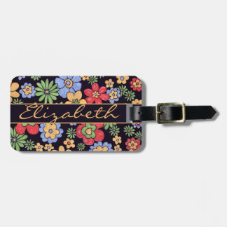 Colorful Flowers to Personalize and Address Luggage Tag