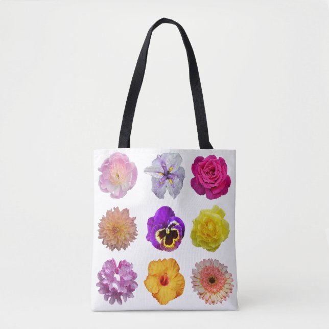 Colorful flowers tote bag (Front)