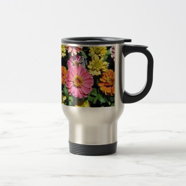 Colorful Flowers Travel Mug (Right)
