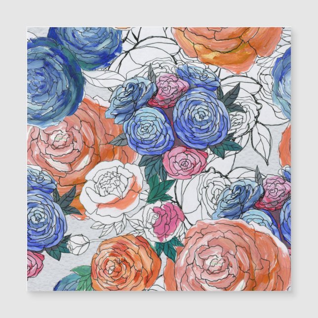 Colorful Flowers: Vibrant Seamless Pattern (Front)