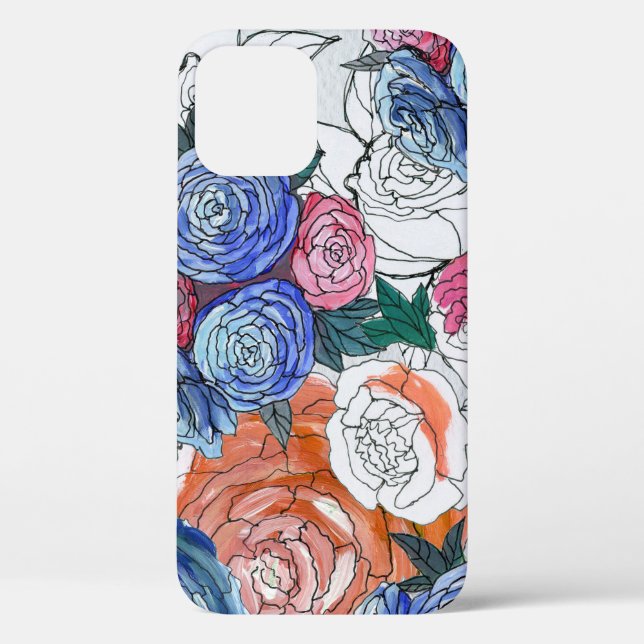 Colorful Flowers: Vibrant Seamless Pattern Case-Mate iPhone Case (Back)