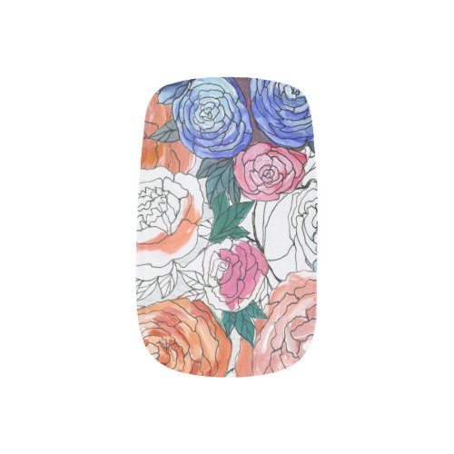 Colorful Flowers Vibrant Seamless Pattern Minx Nail Art