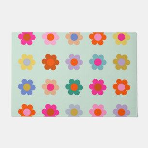 Colorful Flowers Vintage Floral Doormat