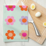 Colorful Flowers Vintage Floral Kitchen Towel<br><div class="desc">Retro Flowers - Floral Print - Colorful Art - pink,  orange,  yellow,  green,  blue,  mint green.</div>