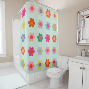 Colorful Flowers Vintage Floral Shower Curtain